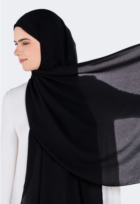 حجاب سادة بتصميم مجعد