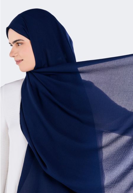 حجاب سادة بتصميم مجعد