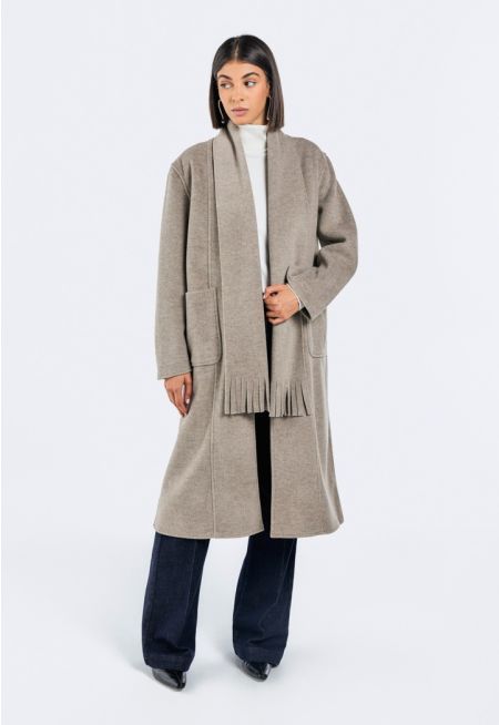 Solid Wool Coat Combo (2PCS)