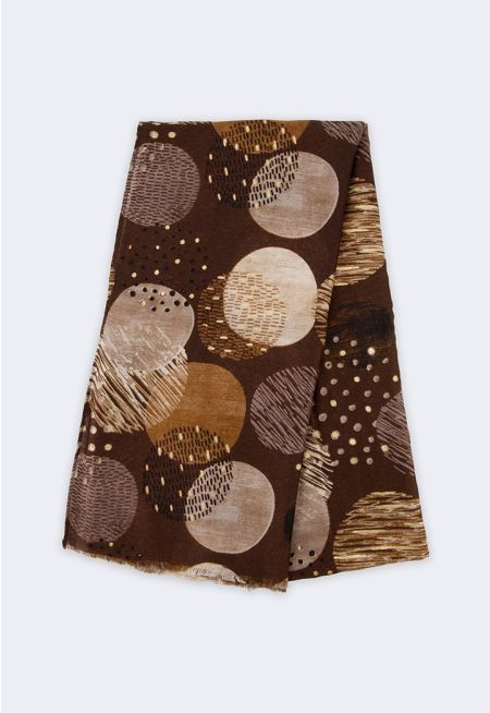 Lurex Detailed Contrast Shawl