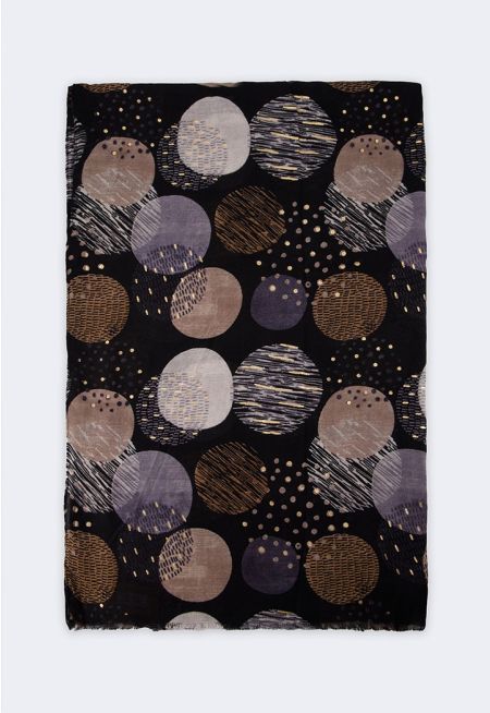 Lurex Detailed Contrast Shawl