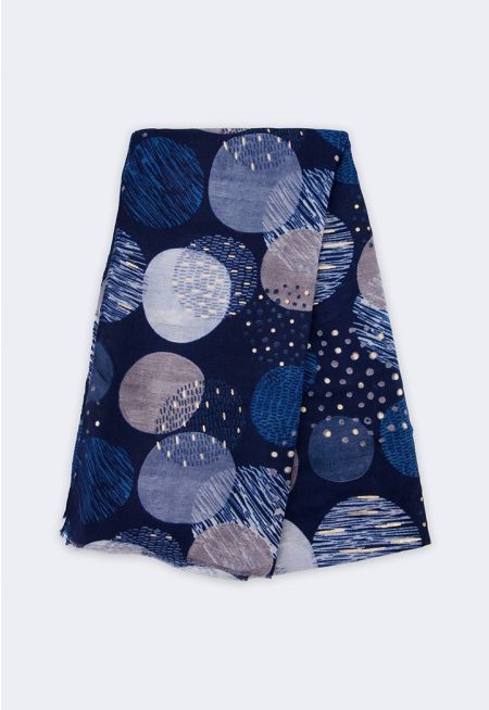 Lurex Detailed Contrast Shawl