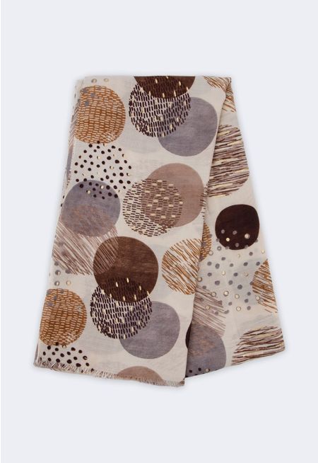 Lurex Detailed Contrast Shawl