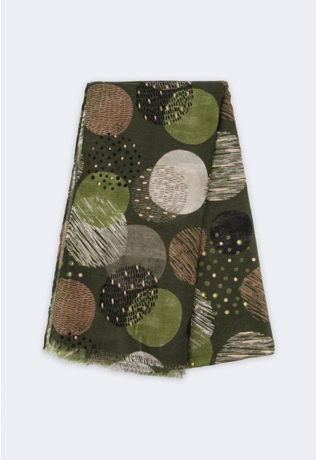Lurex Detailed Contrast Shawl