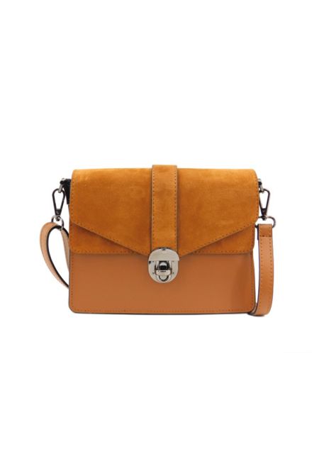 Suede PU Leather Flapped Satchel Bag -Sale