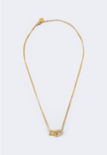 Crystal Embellished Pendant Necklace