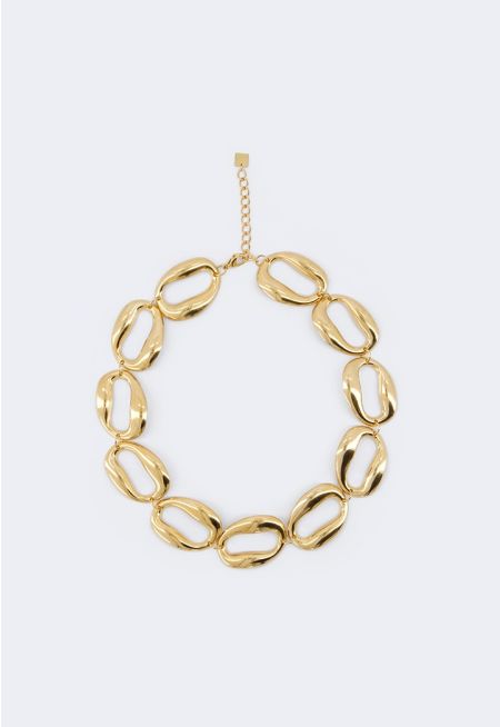 Oval Metallic Necklace
