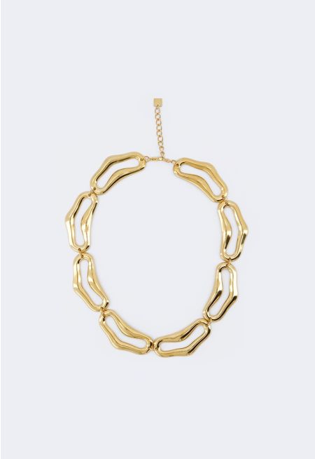 Metallic Oval Necklace