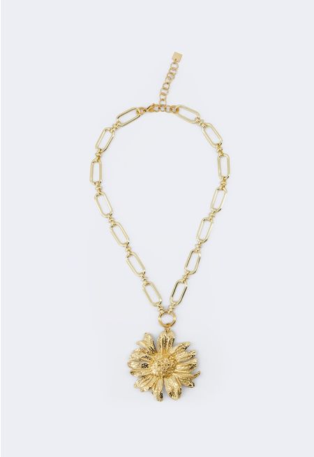Metallic Flower Necklace