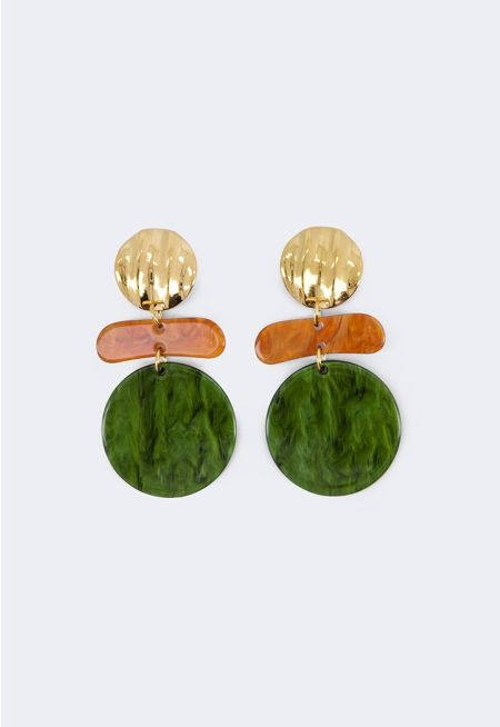 Gemstones Resin Earrings