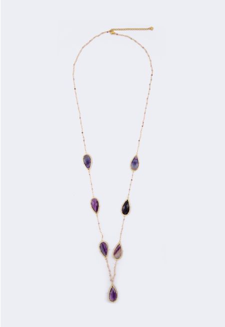 Tear Drop Resin Necklace