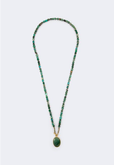 Long Gemstones Necklace