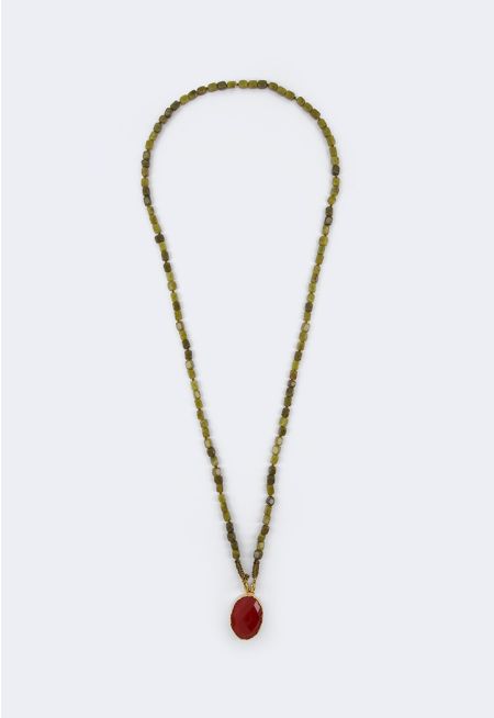 Long Gemstones Necklace