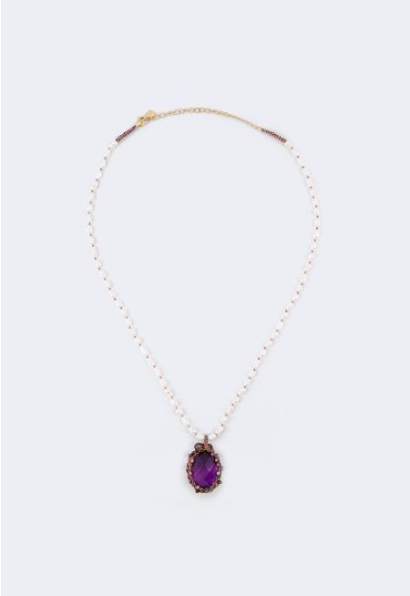 Beads and Gemstone Necklace