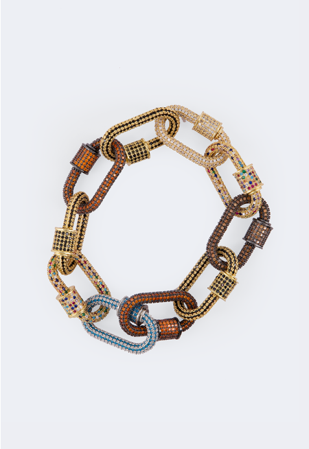 Crystal Encrusted Chain Bracelet