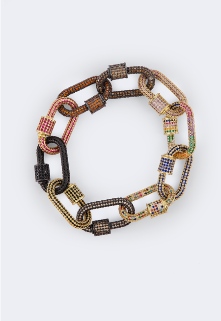 Crystal Encrusted Chain Bracelet