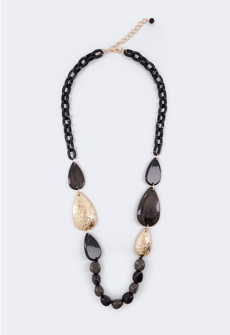 Metallic Details Resin Necklace