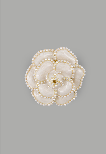 Camellia Pearl Brooch