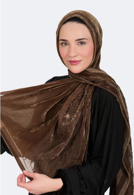 حجاب مخمل بنمط شبة شفاف