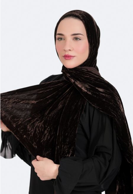 حجاب مخمل مجعد و بارز الملمس