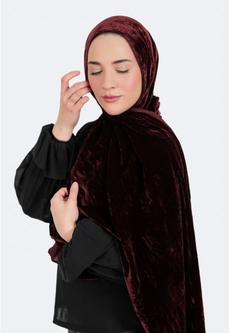 حجاب مخمل مجعد و بارز الملمس