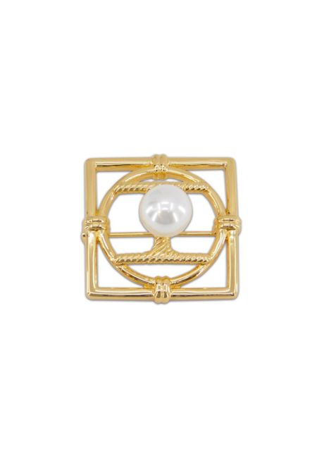 Golden Faux Pearls Brooch -Sale