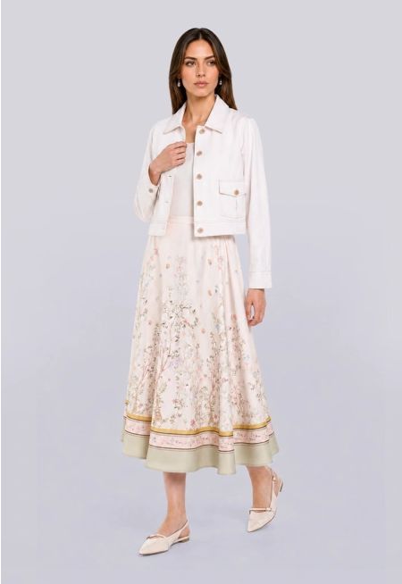 Floral Printed Flared Skirt