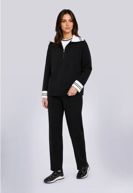 Elasticated Waistband Solid Trousers