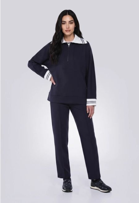 Elasticated Waistband Solid Trousers