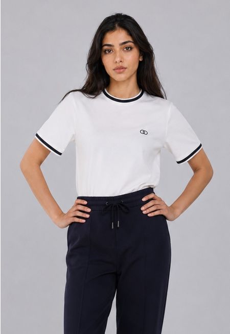 Round Neck Contrast T-Shirt