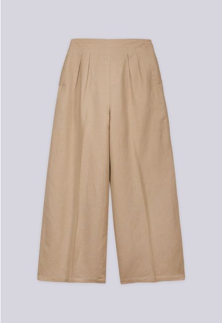 Wide Leg Basic Trousers