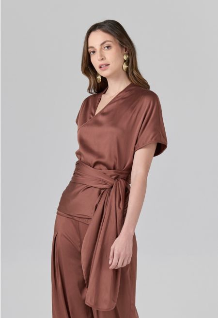 V-Neck Wrap Blouse