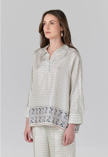 Printed Long Sleeve Blouse