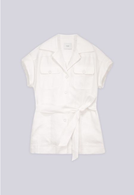Solid Cap Sleeve Shirt