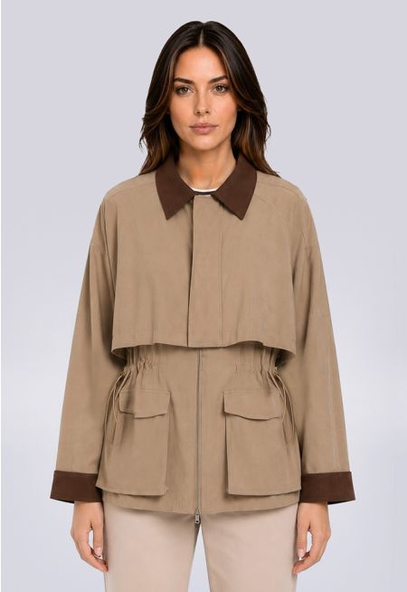 Contrast Collar Jacket