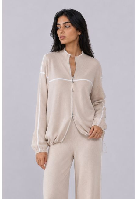 Contrast Knitted Jacket