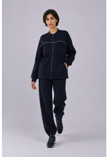 Elastic Waistband Solid Pants