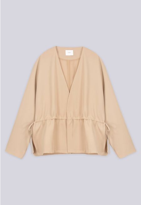 Side-Tie Open Solid Jacket