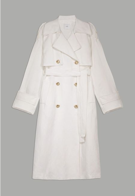 Double Breasted Belted Trench Coat