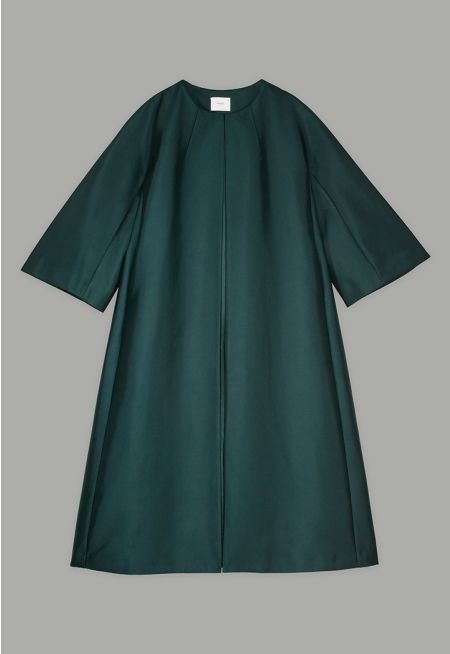 Three Quarter Sleeves Midi Coat