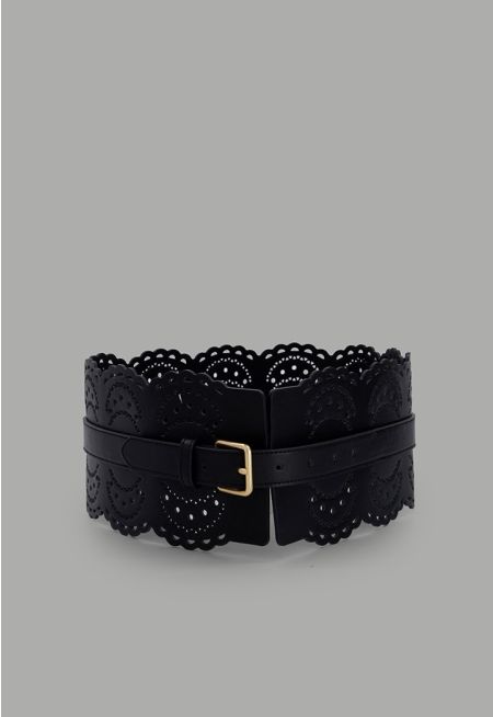 Laser-cut PU Leather Belt