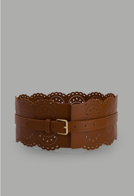 Laser-cut PU Leather Belt