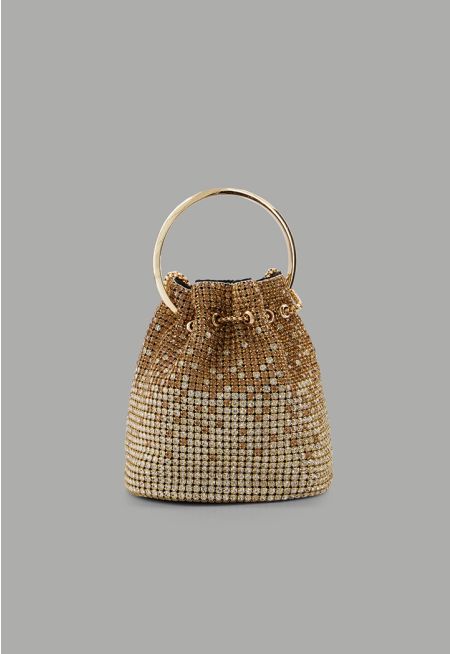 Crystal Embellished Bucket Bag