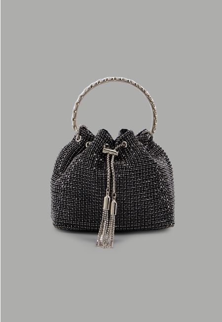Crystal Embellished Bucket Bag