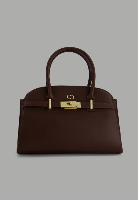 Iconic Metallic Turn lock Handbag