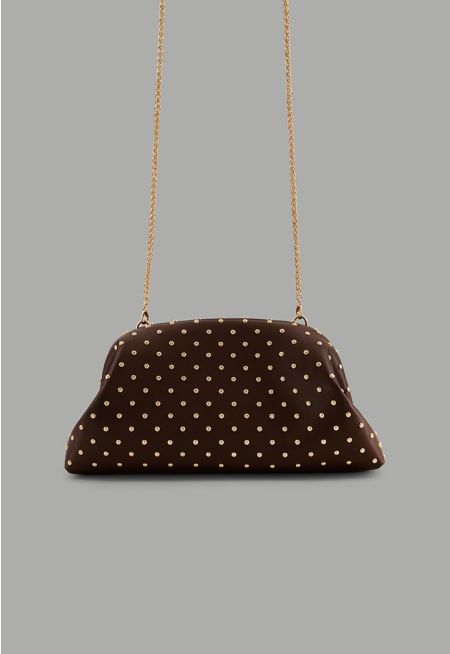 Solid Studs Encrusted Clutch