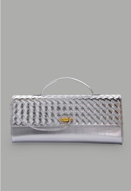 Top Handle Metallic Clutch