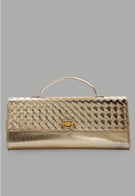 Top Handle Metallic Clutch