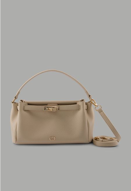 Solid PU Leather Handbag