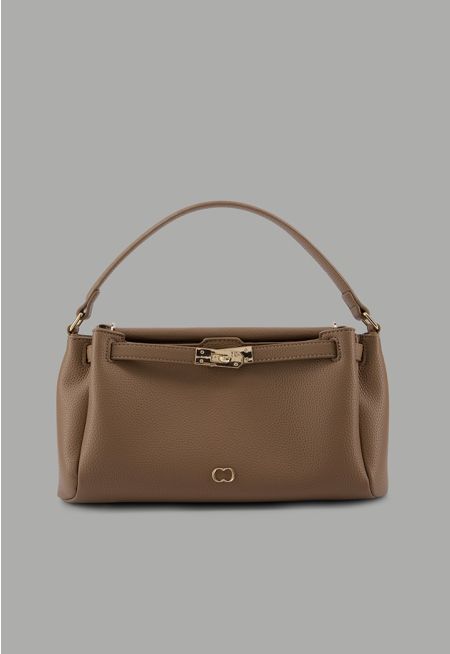 Solid PU Leather Handbag